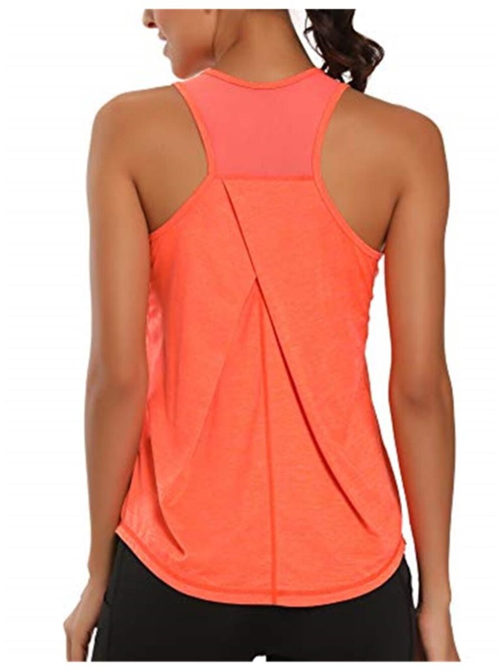Coral Racerback Workout Tank Top Mesh Back Athletic Running Shirt